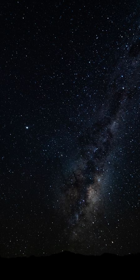 Celestial Rise: Dark Hill Under Nebula Wallpaper
