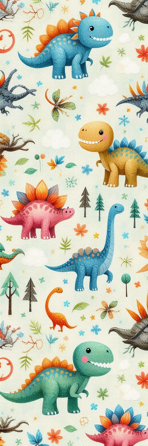 Dino Fun: Playful Cartoon Dinosaur Wallpaper