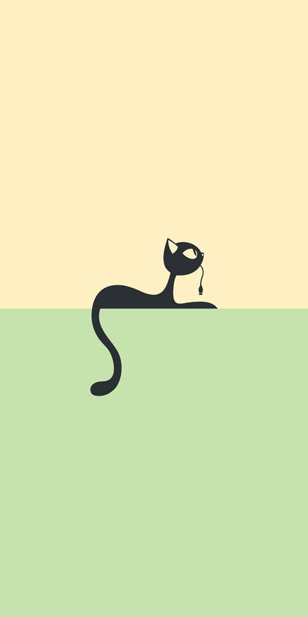 Minimalist Vector Cat Wallpaper