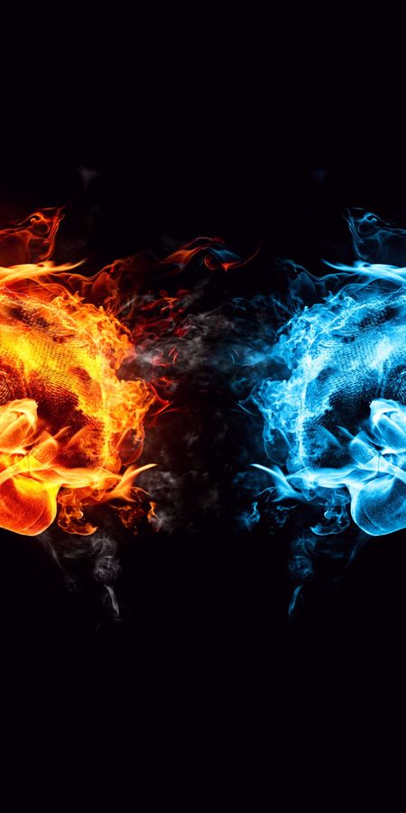 Fire and Water Elemental Balance Wallpaper