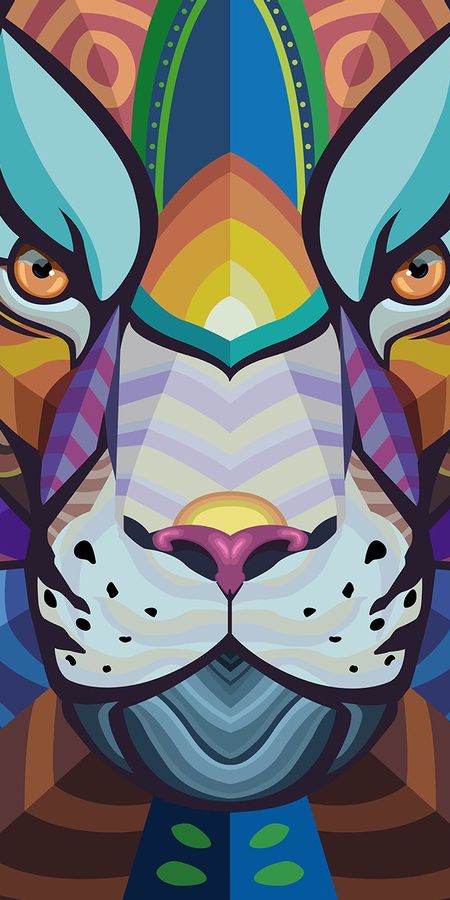 Geometric Lion Face Wallpaper