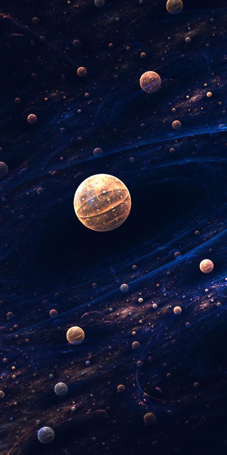 Fractal Space Spheres Wallpaper