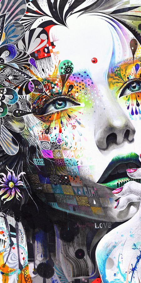 Psychedelic Woman Abstract Wallpaper