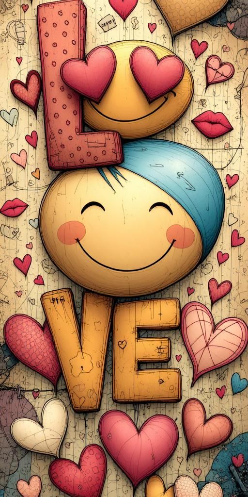 Playful Love Emoji Wallpaper
