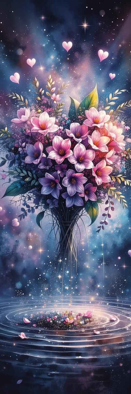 Surreal Rose Heart Bouquet Wallpaper