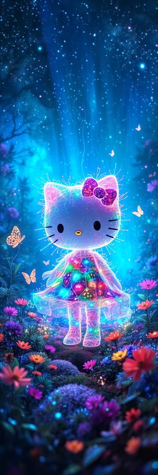 Enchanted Hello Kitty Forest Wallpaper