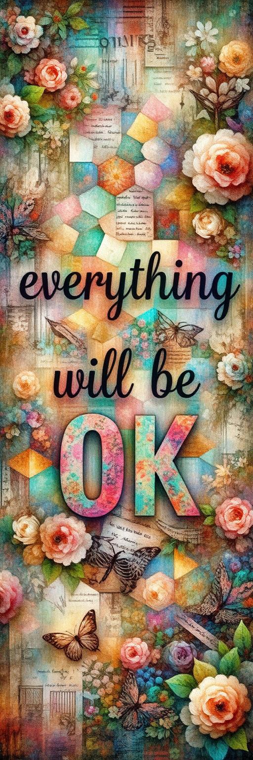 Everything Will Be OK Wallpaper – Whimsical Collage
