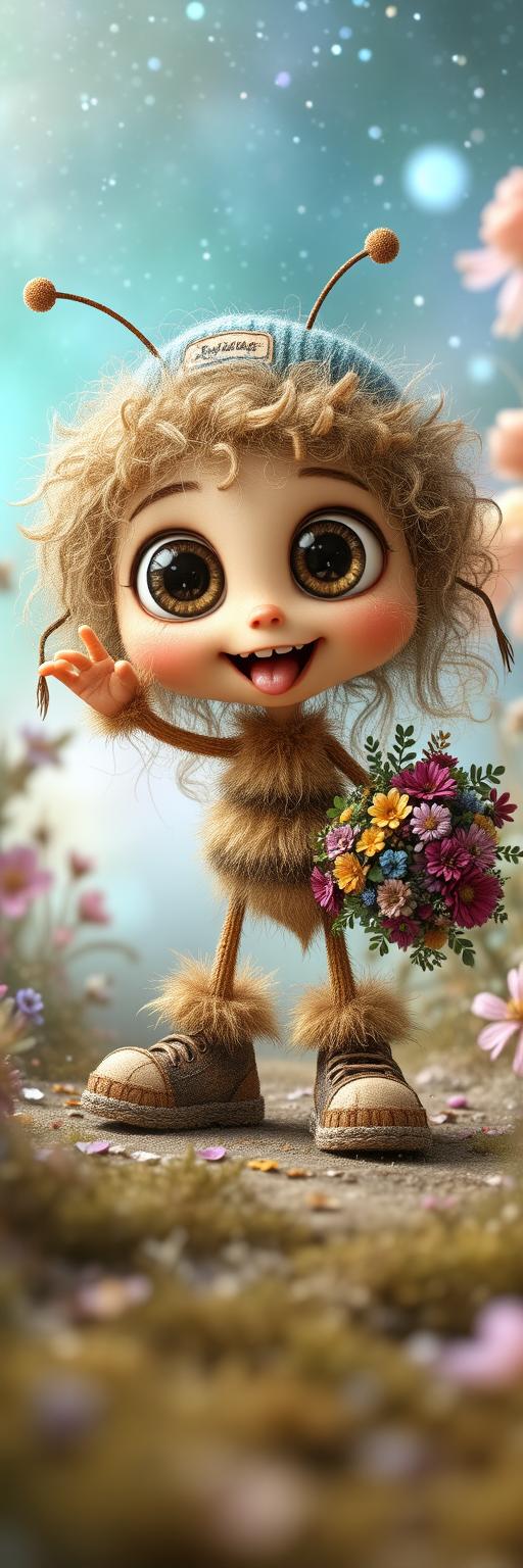 Playful Bee Buddy Wallpaper