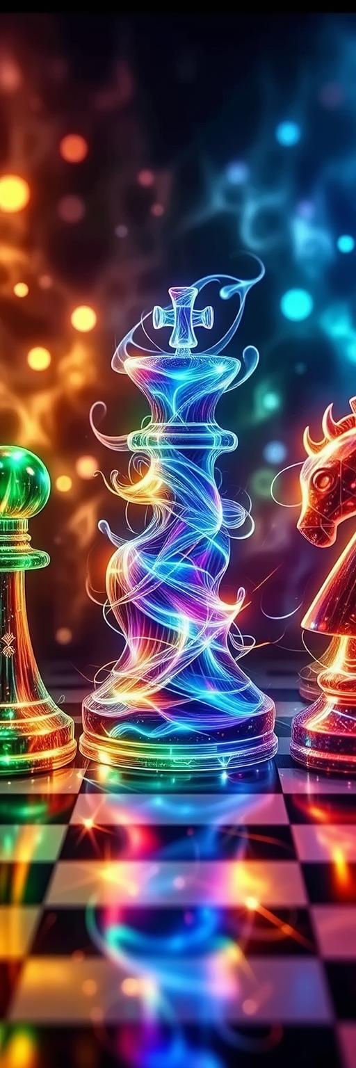 Vibrant Abstract Chess Wallpaper