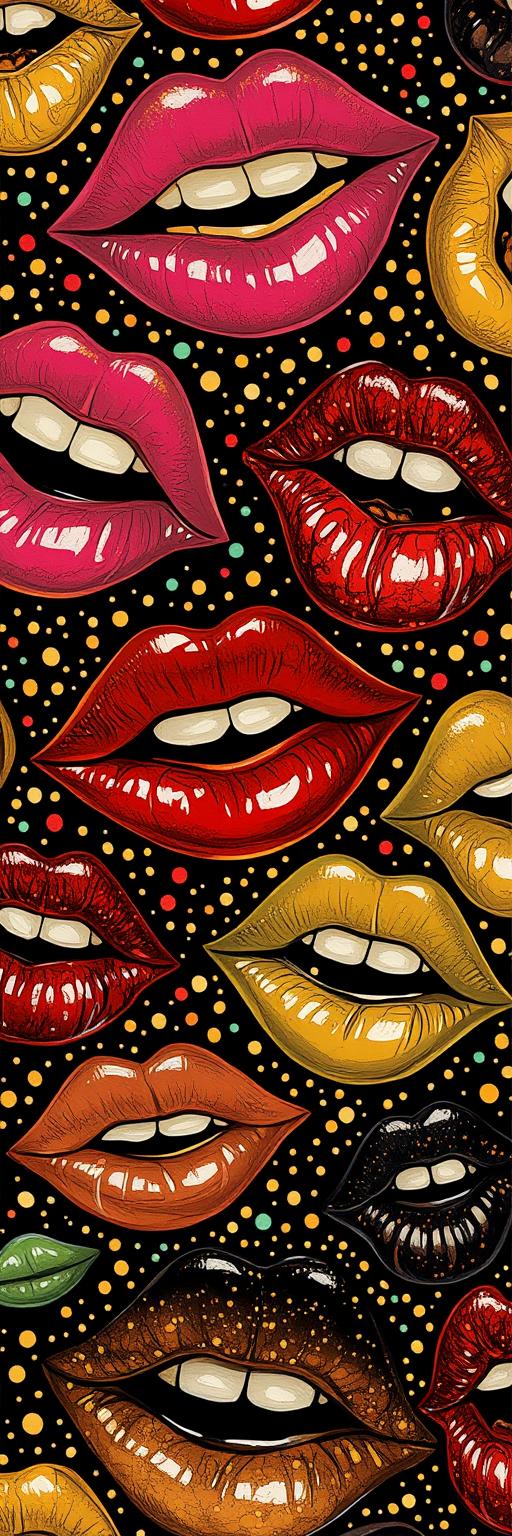 Pop Art Lips Pattern Wallpaper