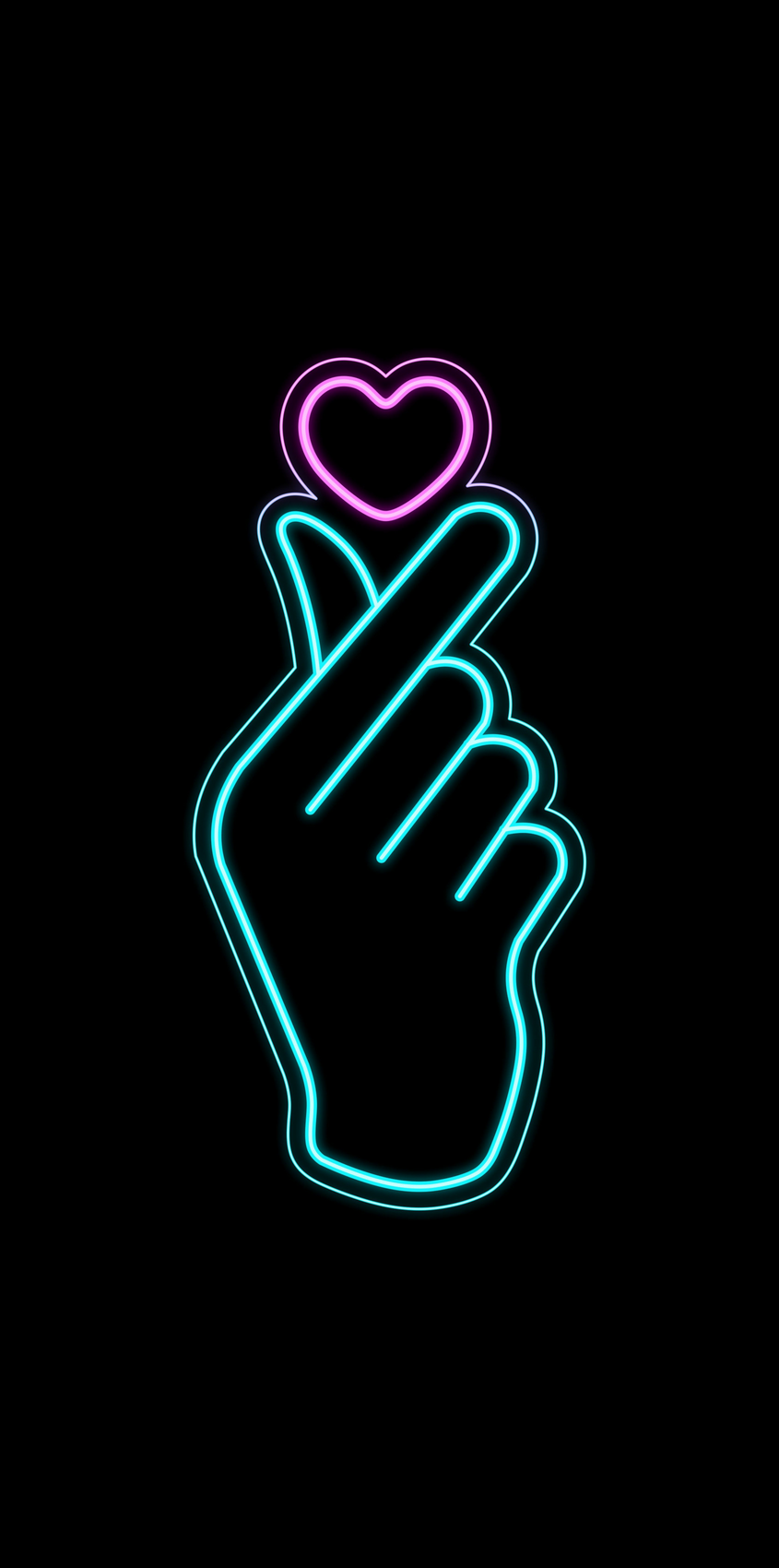 Neon Shush Heart Wallpaper