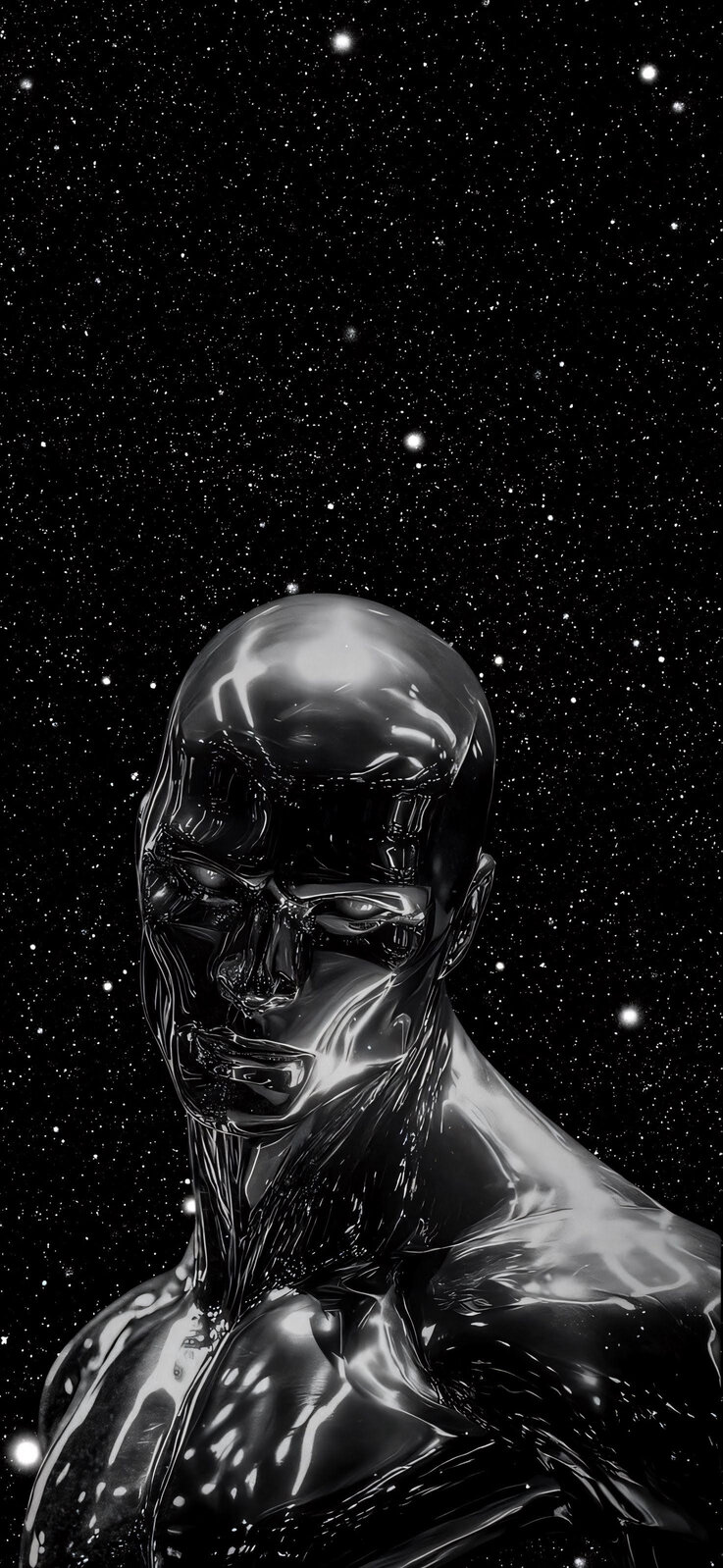 Futuristic Metallic Humanoid Wallpaper