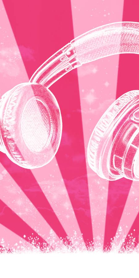 Vibrant White Headphones Wallpaper