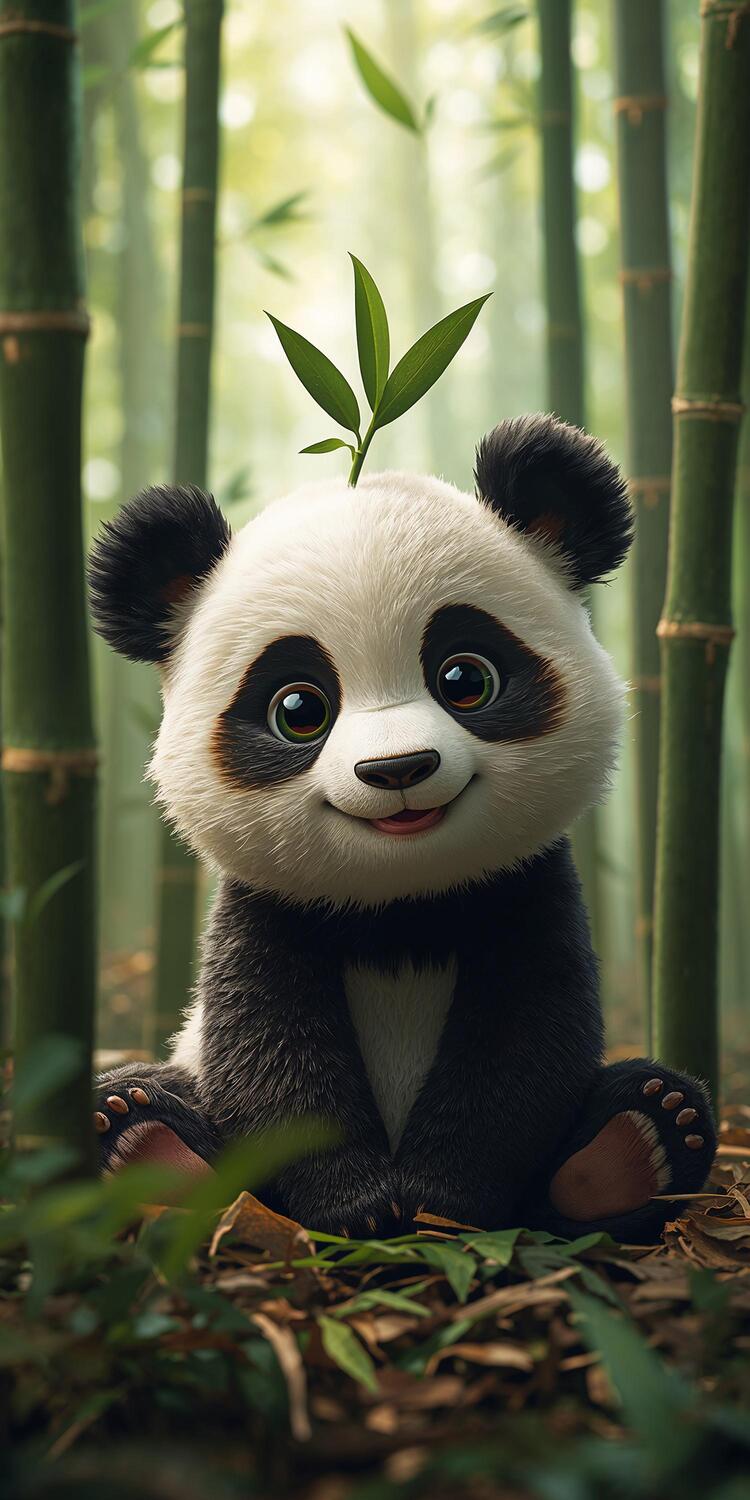 Baby Panda Forest Wallpaper