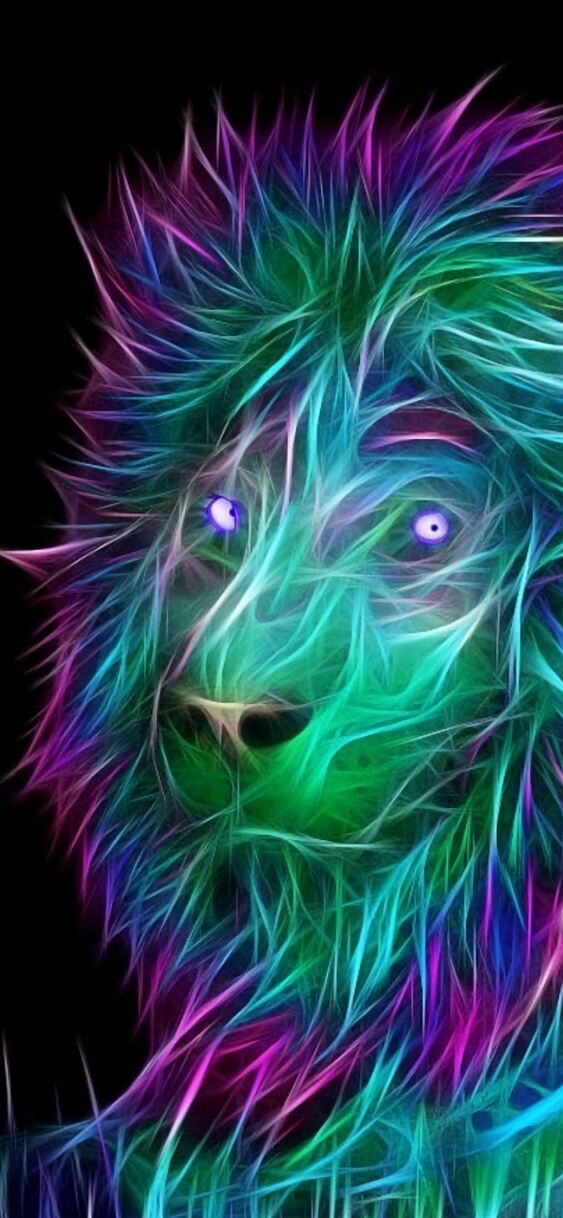 abstract 3d art lion colorful hair iphone 11 pro 50