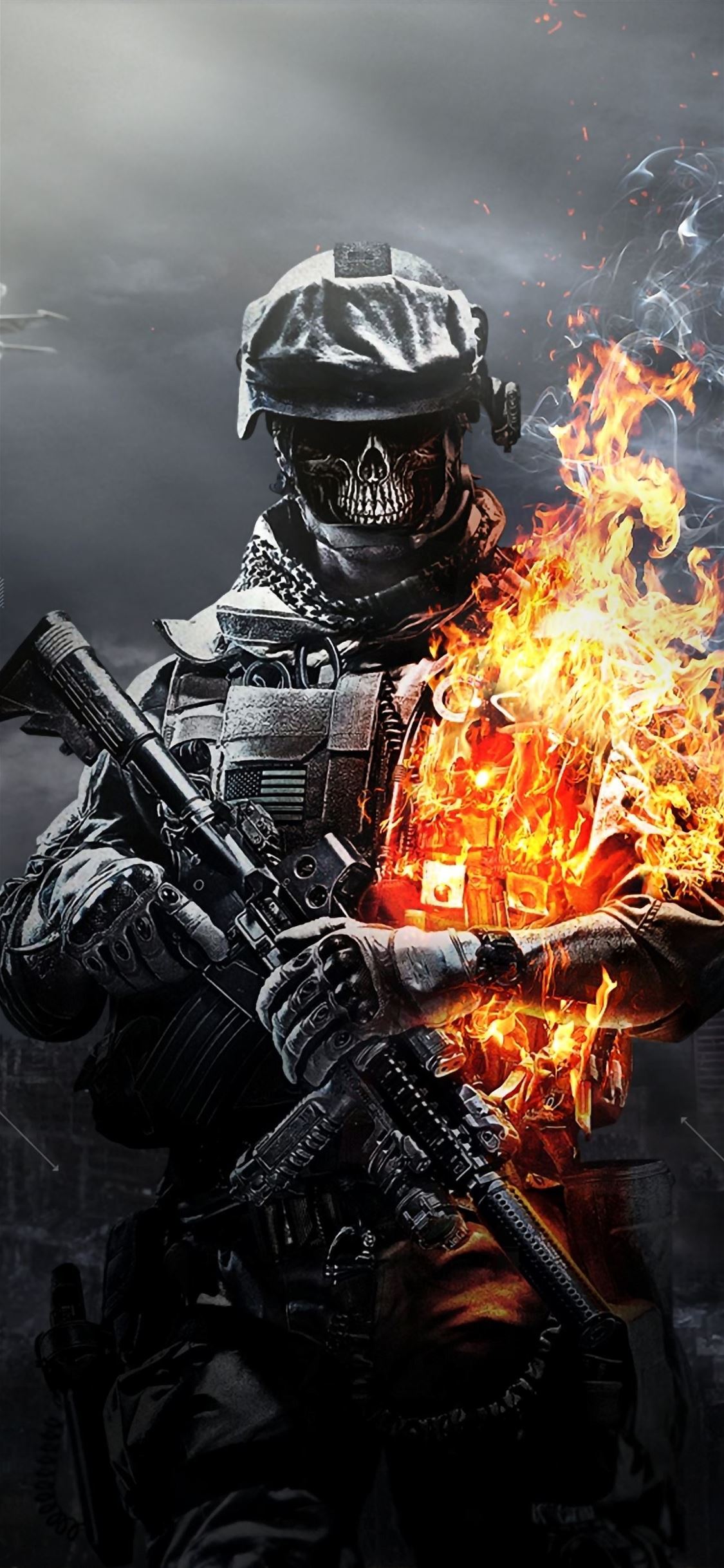 battlefield 3 skulls fire iphone 11 pro