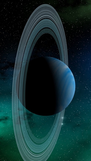 Saturn Blue Space Art iPhone Wallpaper