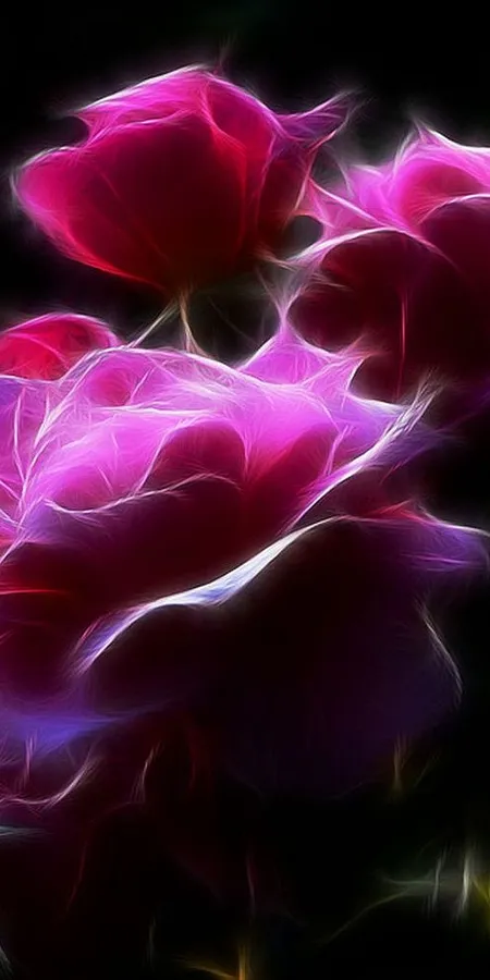 Artistic Pink Fractal Flower Phone Wallpaper – Rose Design