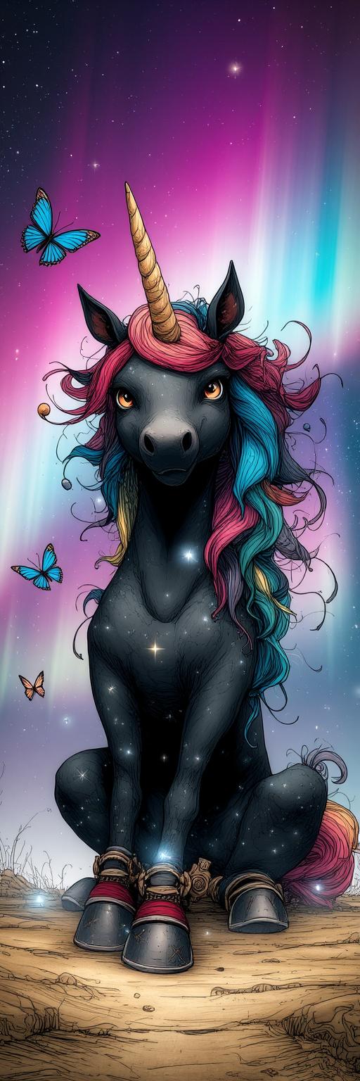 Cosmic Rainbow Unicorn Fantasy Wallpaper