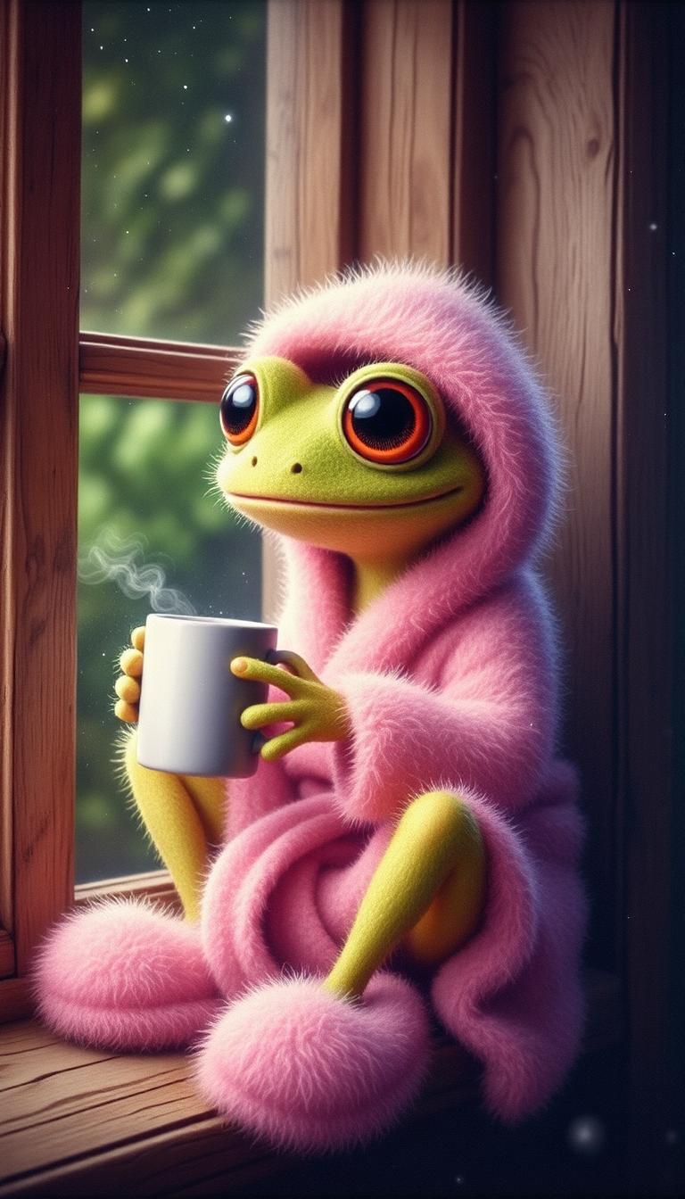 Cozy Frog Morning Wallpaper