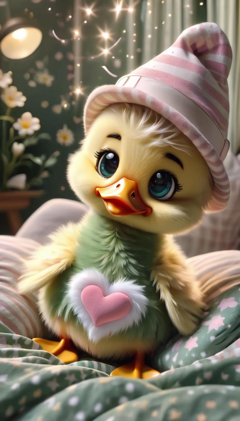 Sleepy Duckling Wallpaper