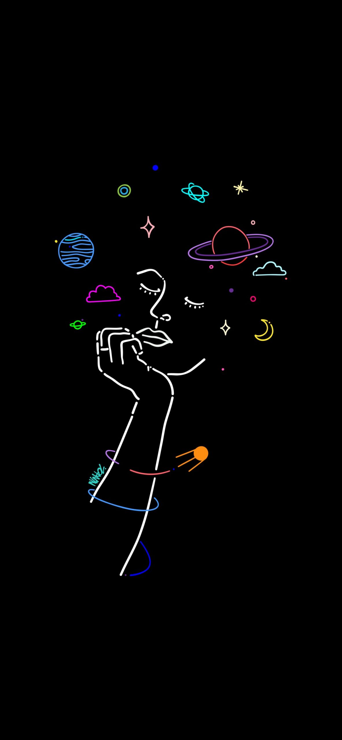 Electric Blue Graphic Wallpaper