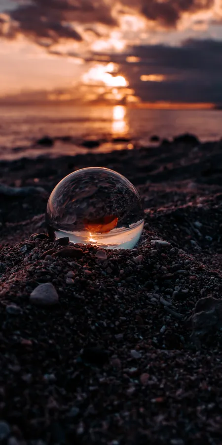 Sunset Glass Ball Wallpaper