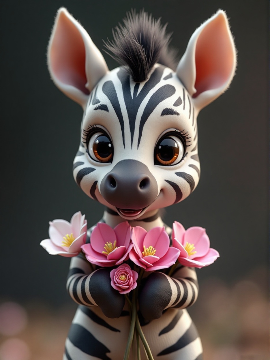 Baby Zebra Flowers Wallpaper