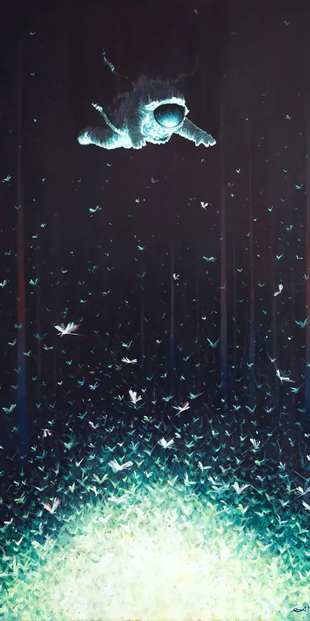 Dragonfly Cosmonaut Wallpaper