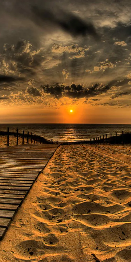 Sunset Beach Earth Wallpaper