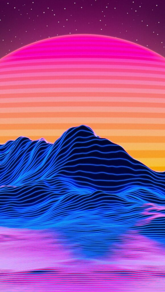 retrowave mountains of star lines and sun 1630x2880 xtrafondos.com 50