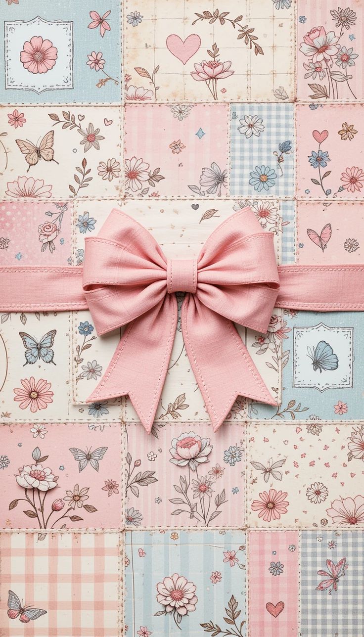 Vintage Floral Patchwork Wallpaper Elegance