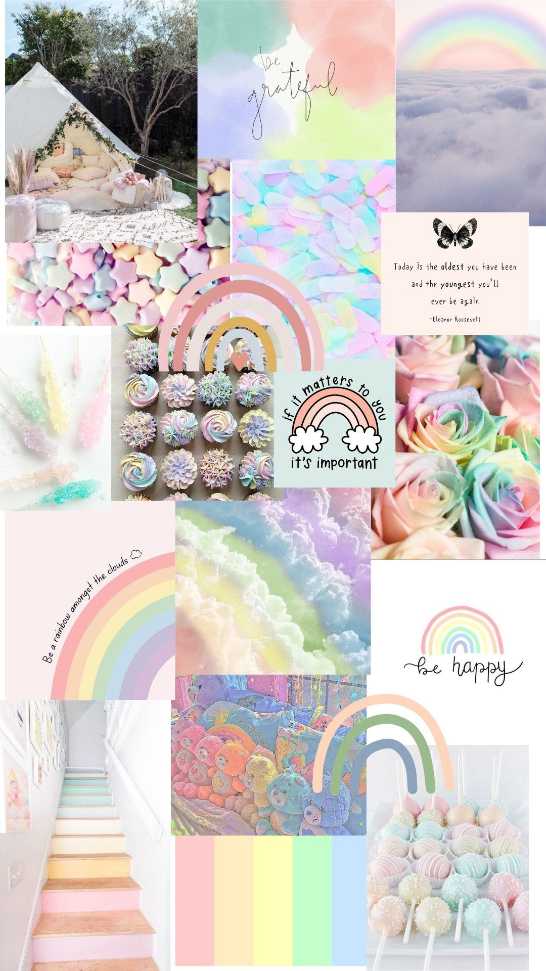 Pastel Dream Aesthetic Wallpaper – Soft, Airy & Cheerful Collage