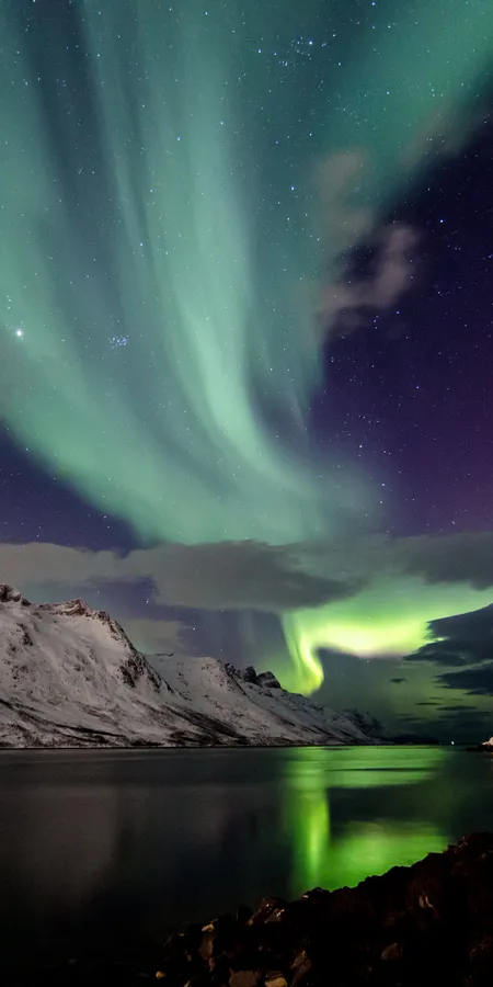 Aurora Over Snowfields Wallpaper