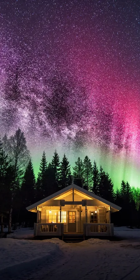 Snowfall Aurora Dream Wallpaper