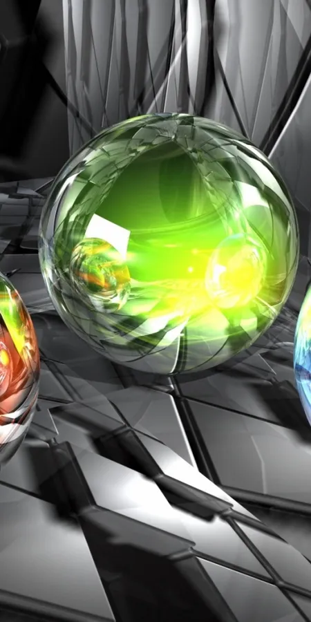 Futuristic Glowing Spheres Wallpaper