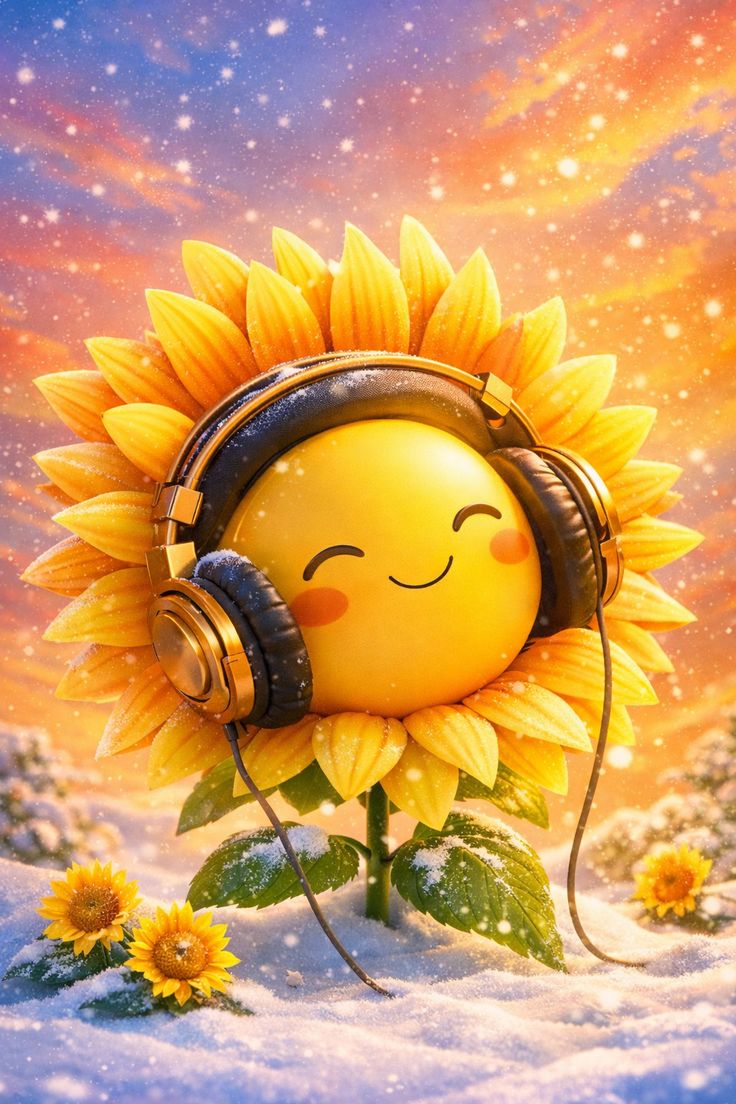 Happy Sunflower Music Wallpaper