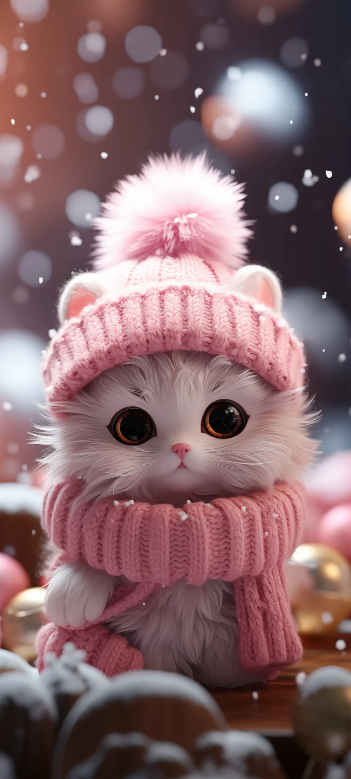 Cute Winter Kitten Wallpaper