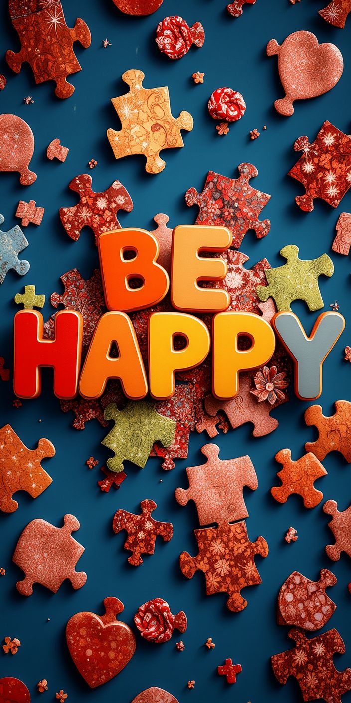 Be Happy Puzzle Wallpaper