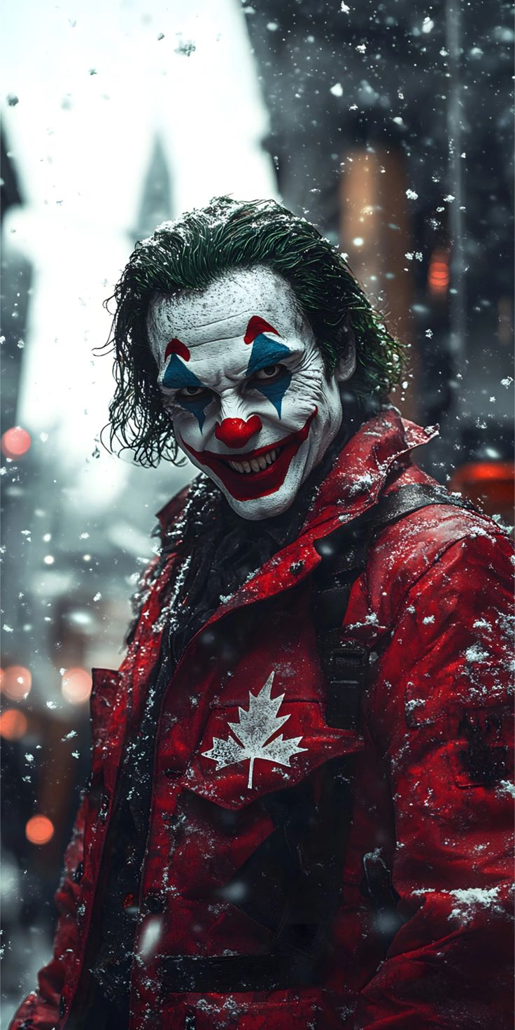 Joker Heath Ledger Snowy Urban Wallpaper