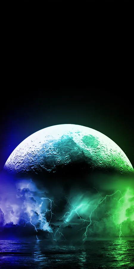 Stormy Cosmic Moon Wallpaper