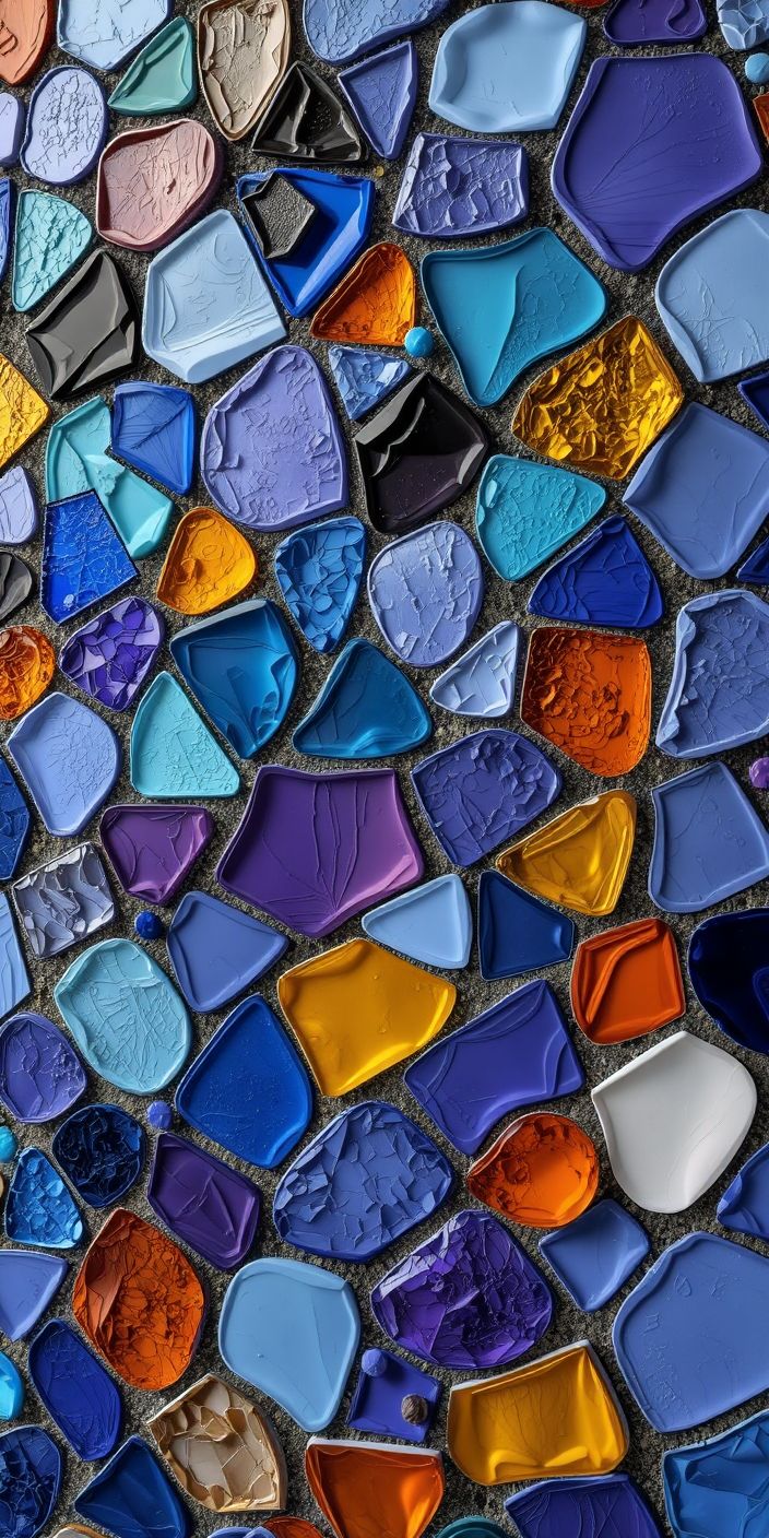 Blue Mosaic Texture Wallpaper
