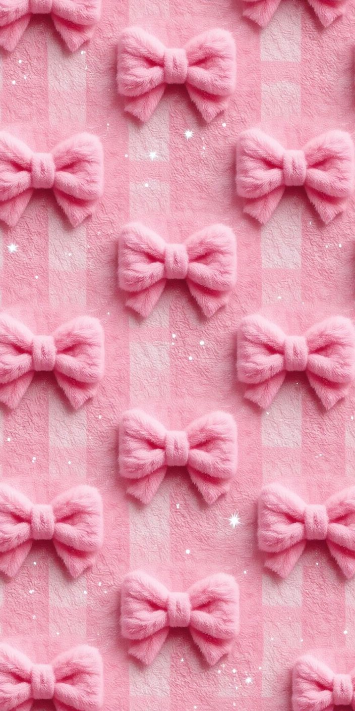 Pink Bow Pattern Wallpaper