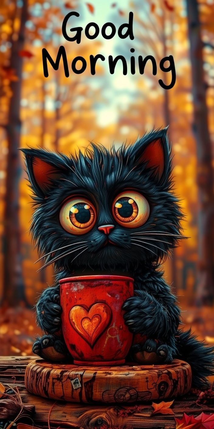 Good Morning Cat Wallpaper