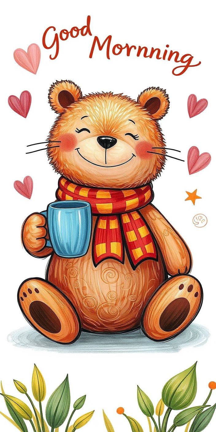 Good Morning Cute Bear Wallpaper