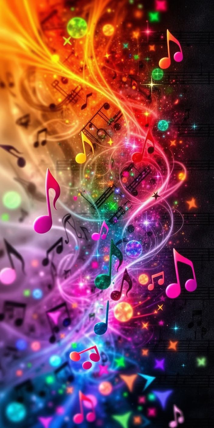 Colorful Music Notes Wallpaper