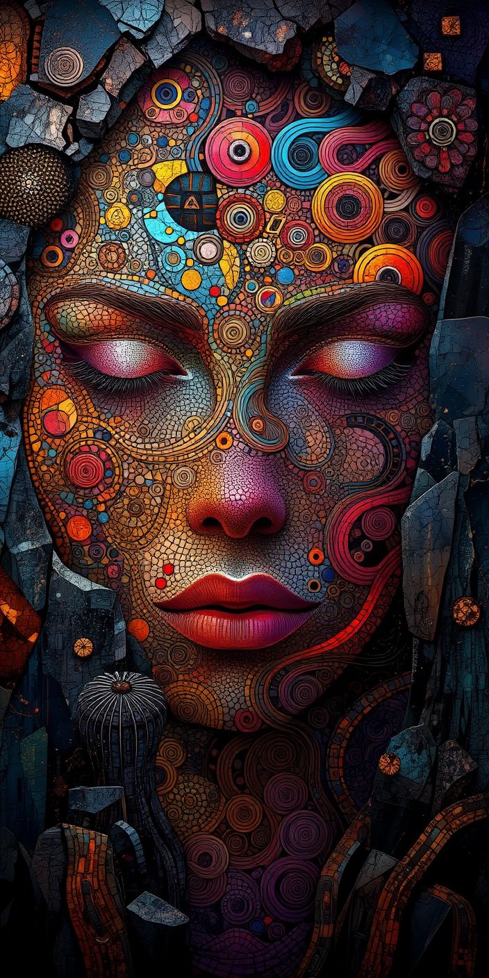 Abstract Cosmic Face Wallpaper