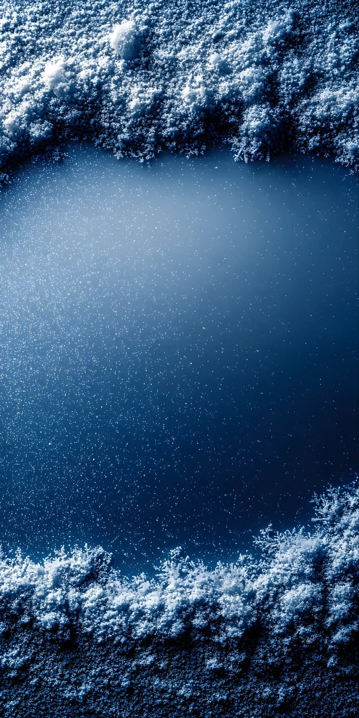 Icy Forest Borders in a Deep Blue Ocean with Gentle Particles and Quiet