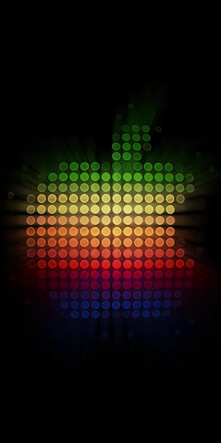 Pixelated Neon Apple Wallpaper