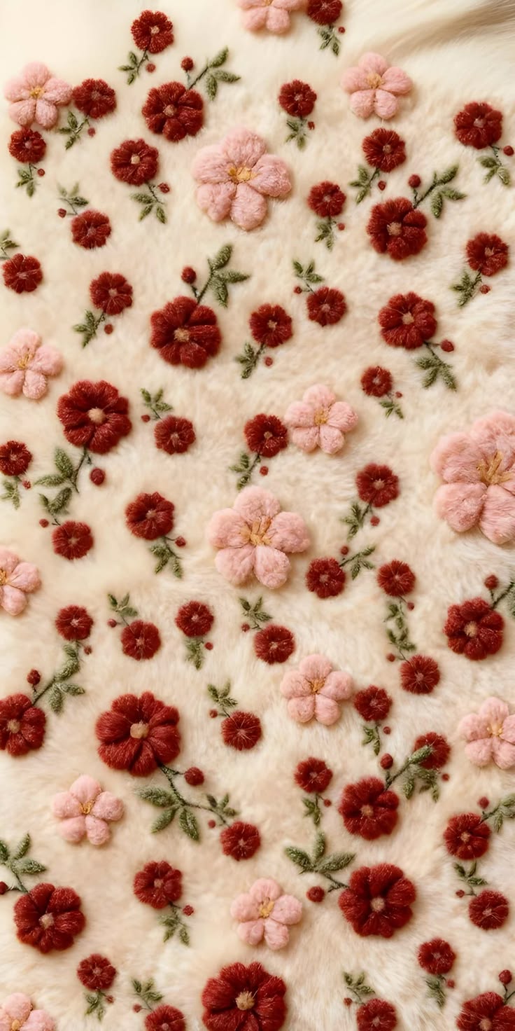 Embroidered Floral Fabric Texture